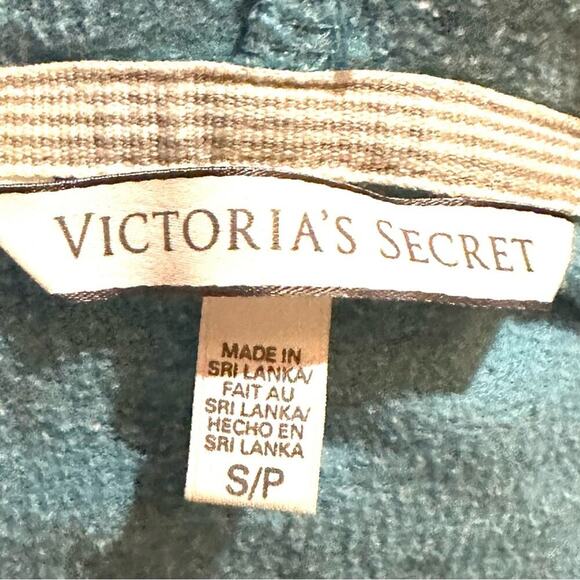 Victoria's Secret Spell-Out Full Zip Blue Hoodie Sweatshirt Women's S Small - Picture 2 of 9